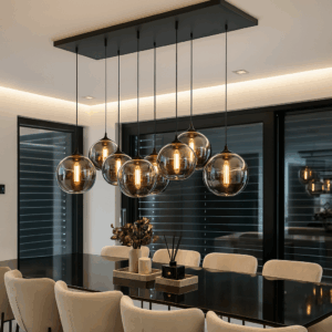 BOZL eettafellamp | 8 lichtpunten | smoke |145x45