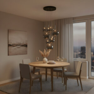Talitth hanglamp | 9 lichtpunten | smoke | rond