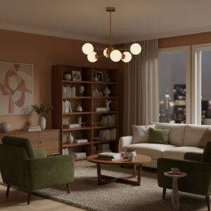 Eltanin hanglamp | 6 lichtpunten | Ø60cm | brushed gold