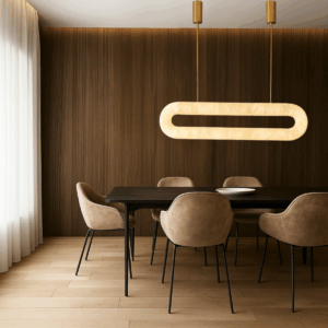 Aura eettafellamp | 100x8cm | marmer