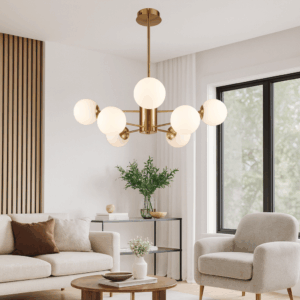 Eltanin hanglamp | 8 lichtpunten | Ø80cm | brushed gold