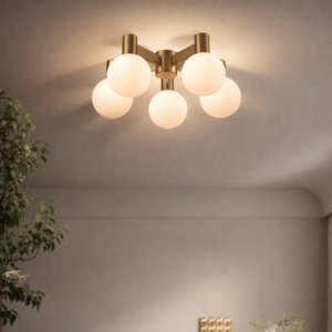 Pluto plafondlamp | 5 lichtpunten | Ø50cm | brushed gold