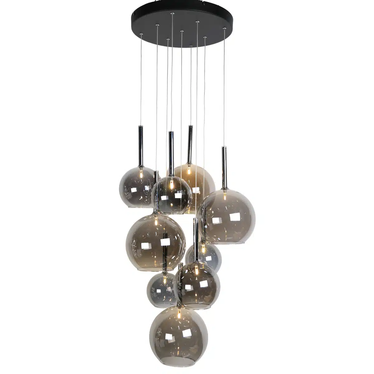 Talitth hanglamp | 9 lichtpunten | smoke | rond - Afbeelding 2