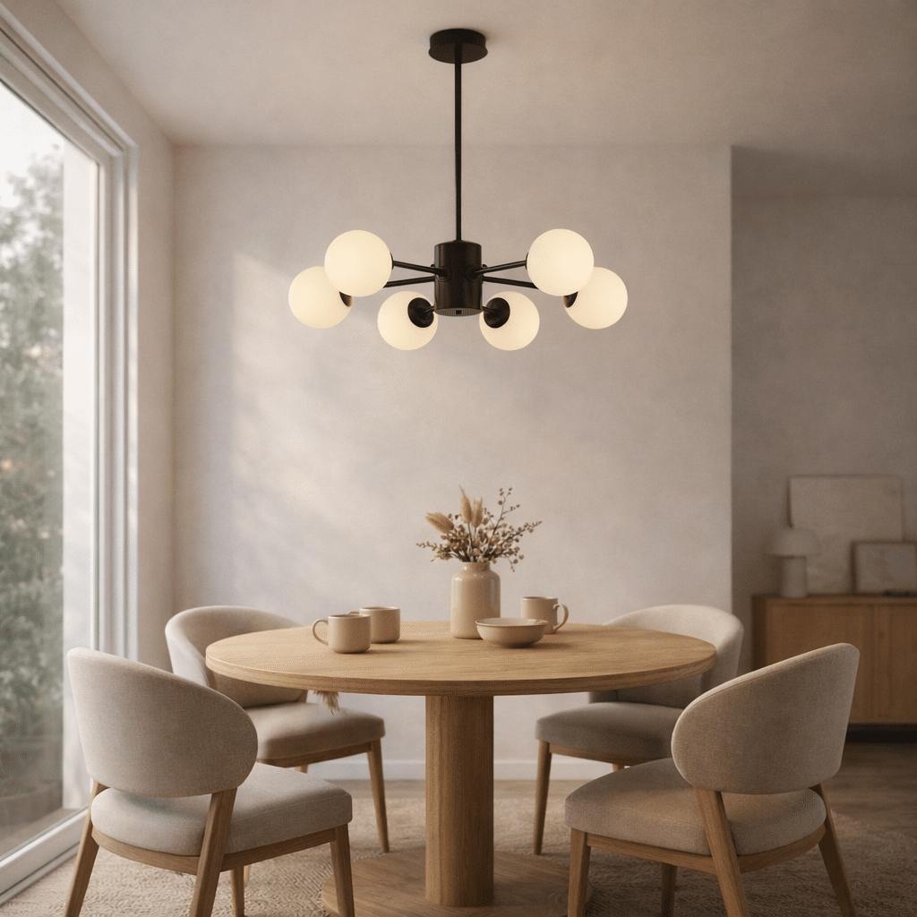 Eltanin hanglamp | 6 lichtpunten | Ø60cm | zwart
