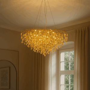 Rami hanglamp | 8 lichtpunten | goud | Ø65cm