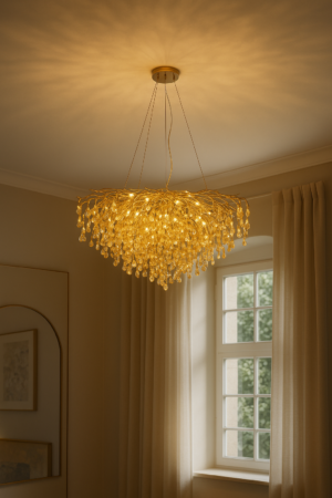 Rami hanglamp | 11 lichtpunten | goud | Ø85cm