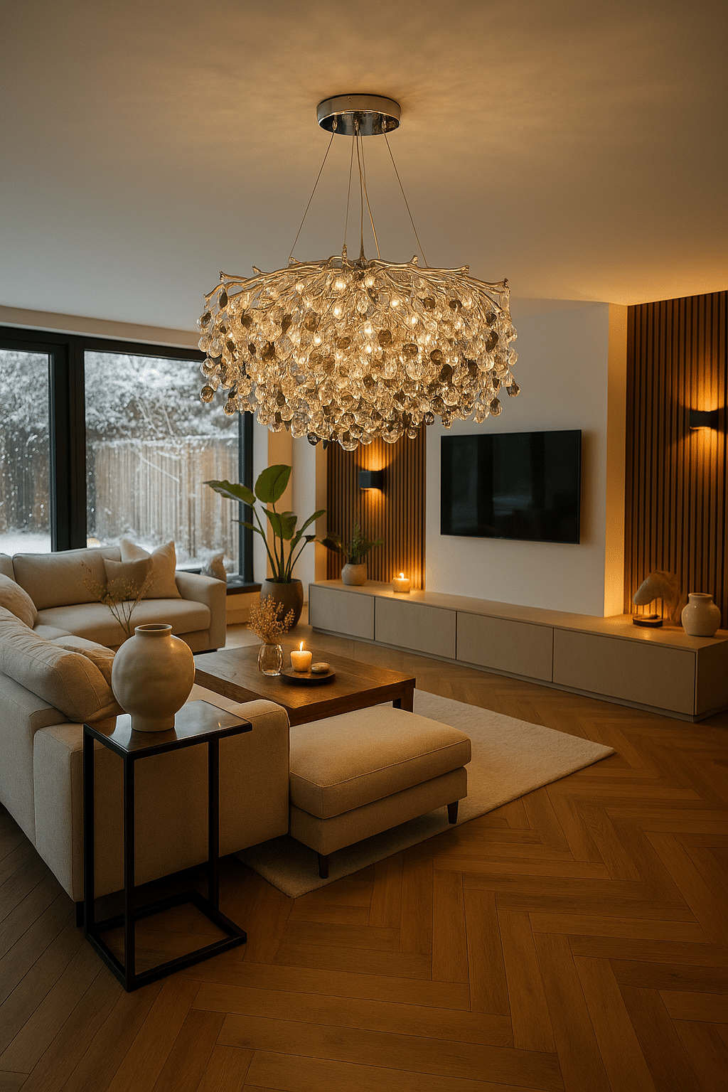 Rami hanglamp | 8 lichtpunten | zilver | Ø65cm - Afbeelding 2