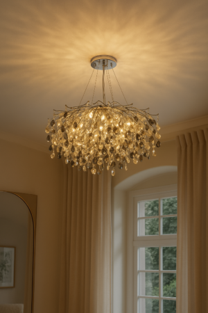 Rami hanglamp | 8 lichtpunten | zilver | Ø65cm
