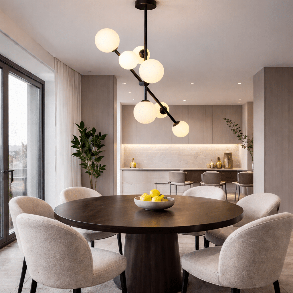 Sarin roterende hanglamp | 7 lichtpunten | Zwart