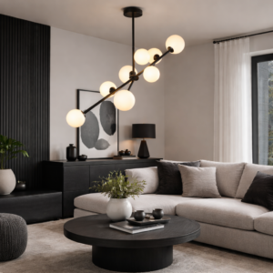Sarin roterende hanglamp | 9 lichtpunten | Zwart