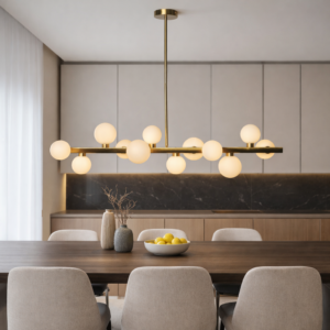 Thabit eettafellamp | 12 lichtpunten | Brushed gold