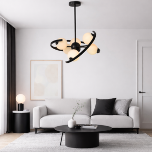 Thabit hanglamp | 6 lichtpunten | Zwart