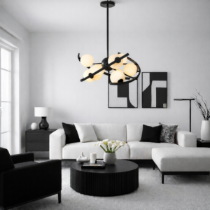 Thabit hanglamp | 9 lichtpunten | Zwart