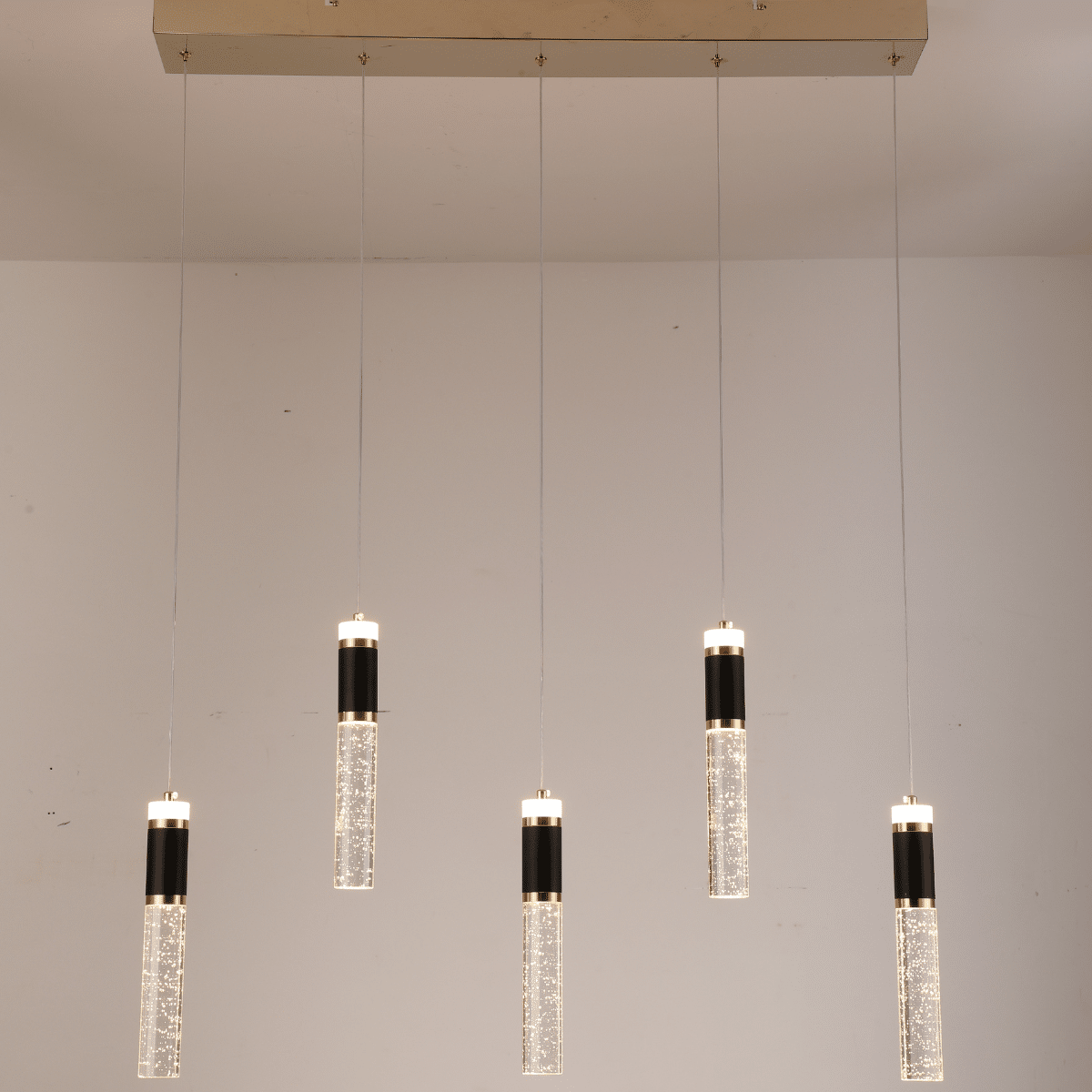 Wega eettafellamp | 5 lichtpunten | Goud | LED | Dimbaar | Incl. afstandsbediening - Afbeelding 2