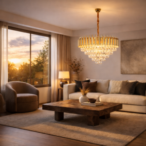 Lunae hanglamp | 8 lichtpunten | goud | Ø50cm