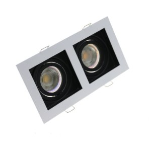 Zebra Dubbele Led inbouwarmatuur | Vierkant | Zwart + Wit | GU10 fitting | 160x85 mm | IP20
