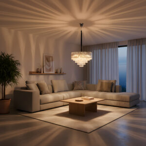 Lunae hanglamp | 8 lichtpunten | chroom | Ø50cm