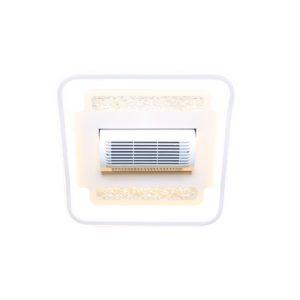 Moderne Vierkante Witte Plafondventilator incl. LED – Bladloos