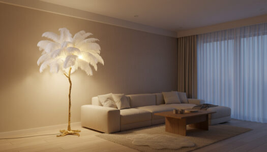 Struthios vloerlamp | 4-licht | Ø80x170cm | wit