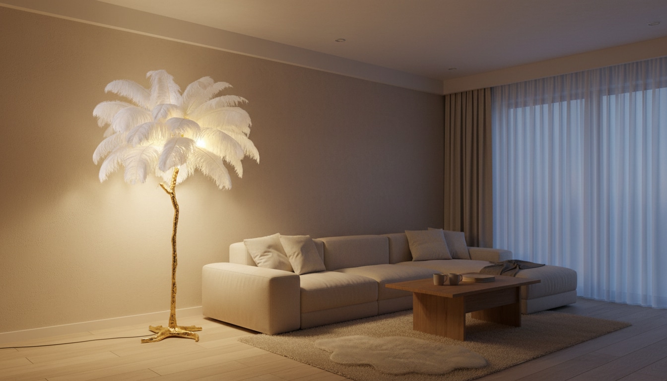 Struthios vloerlamp | 4-licht | Ø80x170cm | wit