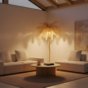 Struthios vloerlamp | 4-licht | Ø80x170cm | bruin