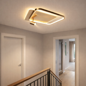Zibal LED plafondlamp | Brushed gold | Vierkant