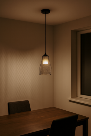 Rete hanglamp | 1 lichtpunt | Ø17cm | E27 | Zwart