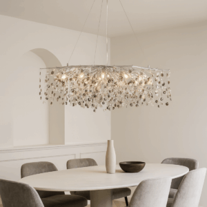 Rami eettafellamp | 11 lichtpunten | zilver | 120x30cm