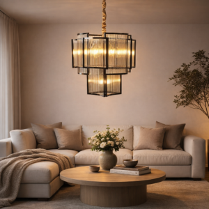 Loren hanglamp 8 lichtpunten ø50 | Goud of Chroom | Helder glas