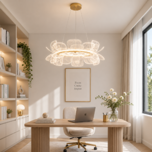 Flora LED hanglamp | Minimalistische Ronde Bloem van Metaal en Acryl | 3 kleur LED