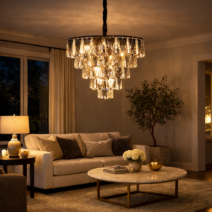 Sera hanglamp | E14 fitting | chroom + helder kristal |