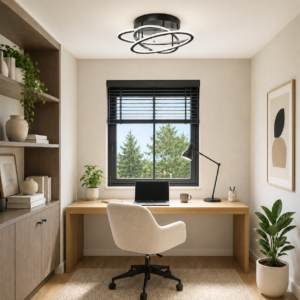 Florin LED plafondlamp ø50cm | LED + afstandsbediening | Zwart