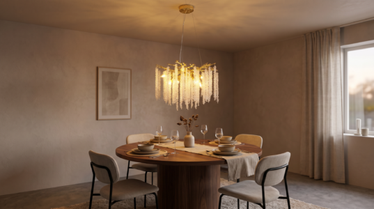 Ramé hanglamp | 8 lichtpunten en 360° roteerbare fittingen | Goud | Ø65cm