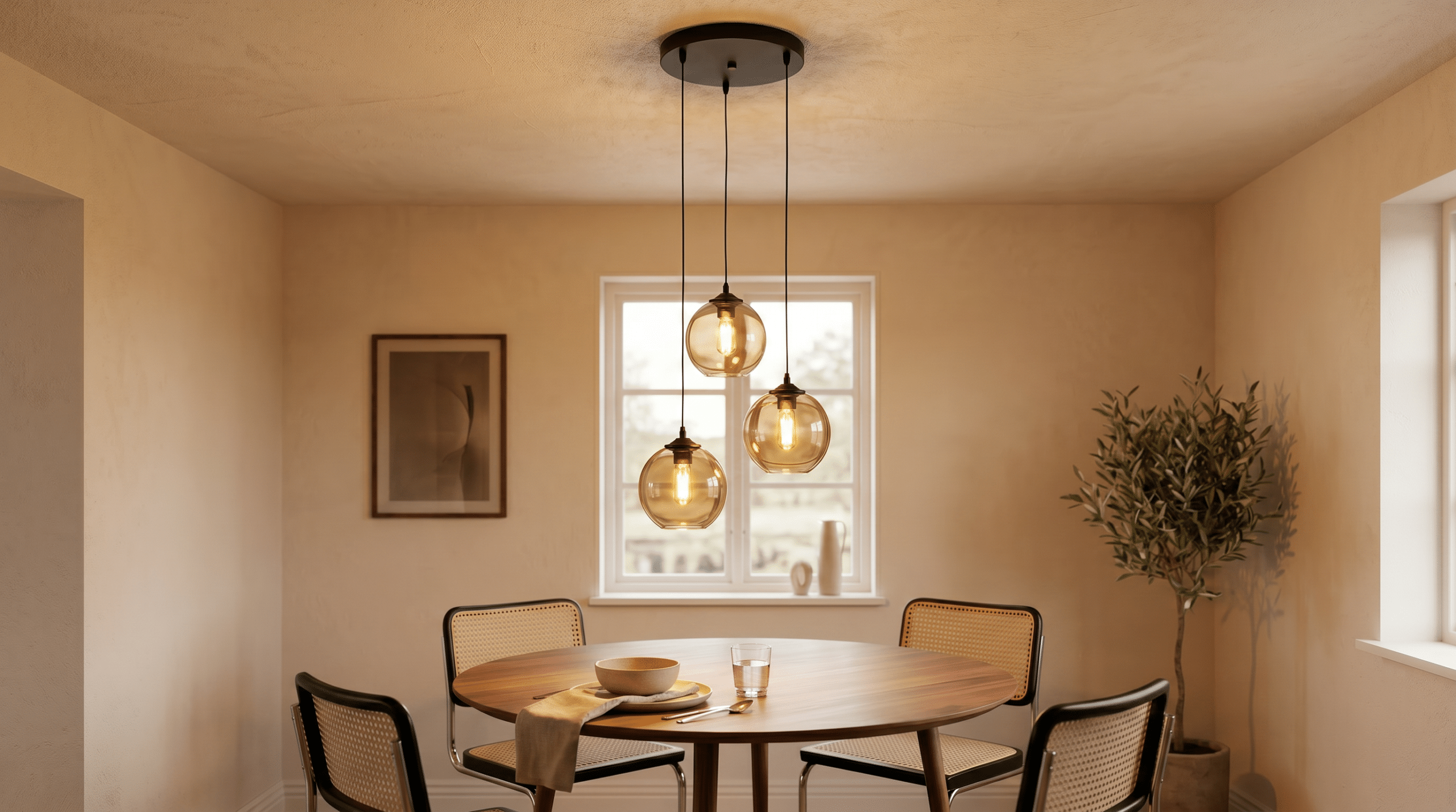 Boal hanglamp Ø30cm | 3 lichtpunten | amber