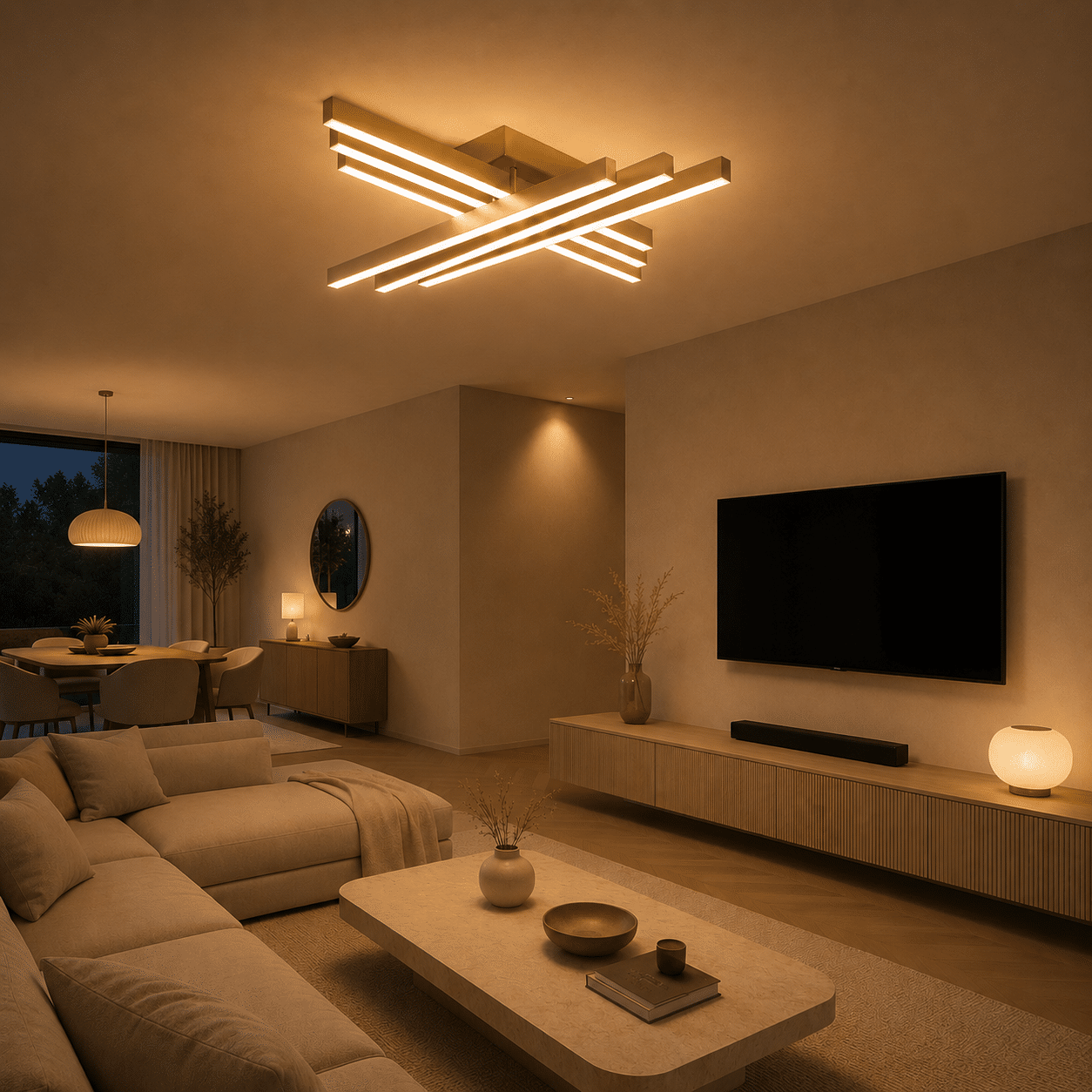 Aurion plafondlamp | Goud | ⌀90 x 8cm | LED | 3000K, 4000K, 6000K - Afbeelding 2