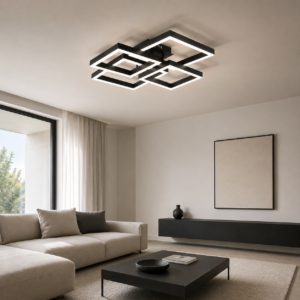 Veloria plafondlamp | Zwart | 70x44x13cm | LED | 3000K, 4000K, 6000K