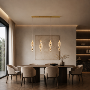 Mariposa dining table lamp | 4+3 light | Gold | Remote control | Dimmable | 3000K, 4000K and 6500K