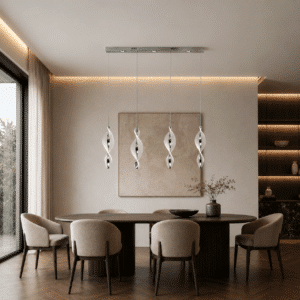 Mariposa dining table lamp | 4+3 light | Chrome | Remote control | Dimmable | 3000K, 4000K and 6500K
