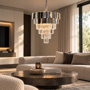 Hanglamp Serpens chroom ø50cm | 8xE14  glas en metaal