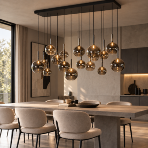 Talitth hanglamp | 17 lichtpunten | smoke | 145x45cm